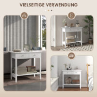 Konsolentisch Sideboard 2 Schubladen 80x40x75cm Weiss - Funktionales Sideboard in elegantem Weiss.