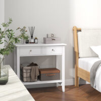 Konsolentisch Sideboard 2 Schubladen 80x40x75cm Weiss - Funktionales Sideboard in elegantem Weiss.