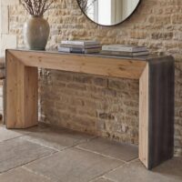 Konsolentisch Telefontisch Beistelltisch Industrial Massivholz 80x120x40cm natur