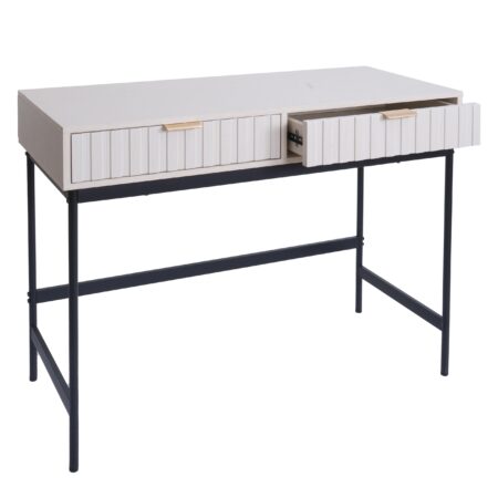 Konsolentisch Telefontisch Industrial Schublade 85x100x40cm Holzoptik weiss