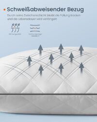 Kopfkissen Bettkissen 80x80cm im 2er-Set für erholsamen Schlaf.