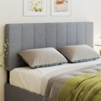 Kopfteil Bett höhenverstellbar für Schlafzimmer 160cm Leinenoptik grau