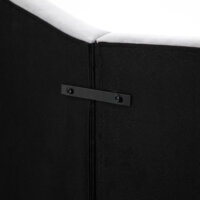 Ein gepolstertes Kopfteil und Betthaupt in Grau mit den Maßen 185x8x134cm.