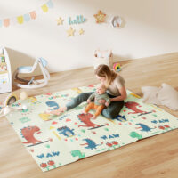 Krabbelmatte für Babys faltbar doppelseitig und bunt