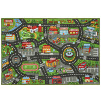 Krabbelmatte Baby Spielmatte rutschfest mit Stadtmotiv 200x150cm