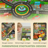 Krabbelmatte Baby Spielmatte rutschfest mit Stadtmotiv 200x150cm
