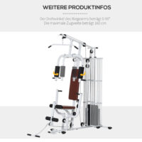 Kraftstation Fitnessstation mit Gewichten Latzug und Beincurl