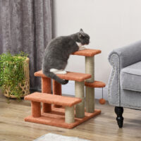 Kratzbaum Haustiertreppe mit 3 Stufen und Spielball für Katzen
