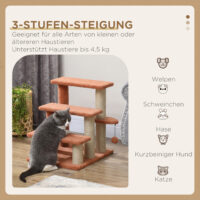 Kratzbaum Haustiertreppe mit 3 Stufen und Spielball für Katzen