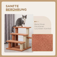 Kratzbaum Haustiertreppe mit 3 Stufen und Spielball für Katzen
