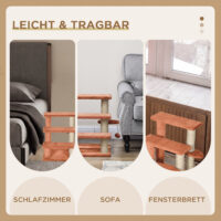 Kratzbaum Haustiertreppe mit 3 Stufen und Spielball für Katzen