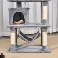 Kratzbaum mit gemütlicher Katzenhöhle und robusten Sisalstämmen, ein vielseitiger Kletterbaum, Masse 60x50x145cm.