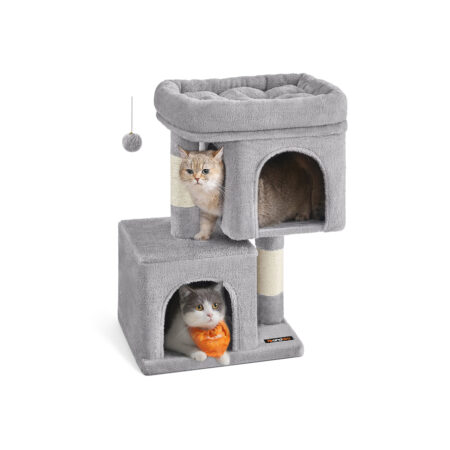 Katzenbaum Katzenwohnung für kleine Katzen, 67cm, Plüsch Hellgrau