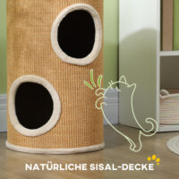 Kratzbaum für Katzen stabil mit Sisal und Plüsch viel Platz
