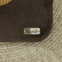 Brauner 2-in-1 Kratzstamm aus Jute mit Feder-Spielzeug, 78cm hoch, ideal zum Kratzen und Spielen.