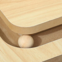 Eichenfarbener 3-in-1 Sisal-Kratzstamm mit Spielball, 87cm hoch, kombiniert Kratzfläche und Spielspass.