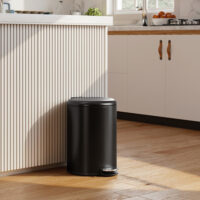 Küchen Mülleimer mit Soft Close Fusspedal 20L Metall schwarz