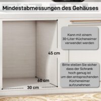 Küchen Mülleimer ausziehbar mit 2 Fächern 30L grau