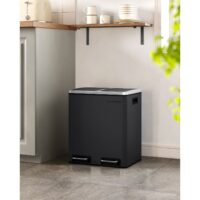 Mülleimer Abfalleimer 2x15 Liter Schwarz für Abfalltrennung.
