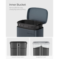 Küchenabfalleimer Mülleimer 30 Liter Grau mit Deckel.