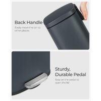 Küchenabfalleimer Mülleimer 30 Liter Grau mit Deckel.