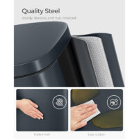 Küchenabfalleimer Mülleimer 30 Liter Grau mit Deckel.