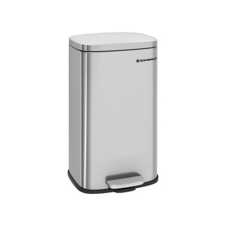 Küchenabfalleimer Mülleimer 30 Liter Silber aus Edelstahl.