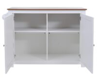 Kücheninsel mit 2 Sitzhockern Schublade Staufächer 90x120x45cm weiss helles Holz