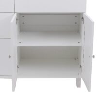 Kücheninsel mit 2 Sitzhockern Schublade Staufächer 90x131x47cm weiss helles Holz