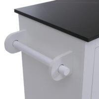 Kücheninsel mit 2 Sitzhockern Schublade Staufächer 90x120x45cm weiss Marmor-Optik