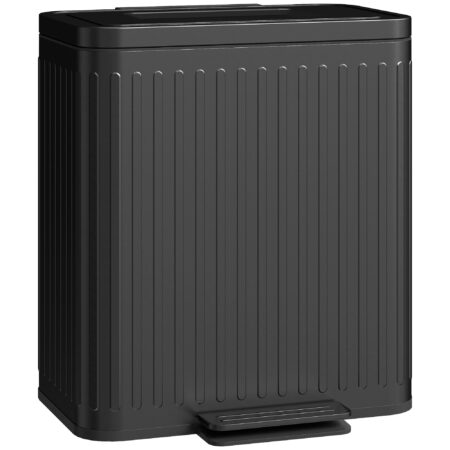 Küchenmülleimer mit 2 Fächern und Fusspedal schwarz