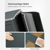 Küchenmülleimer Abfalleimer 2x15 Liter Grau für Recycling.