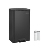 Küchenmülleimer Abfalleimer 40 Liter Schwarz mit Fusspedal.