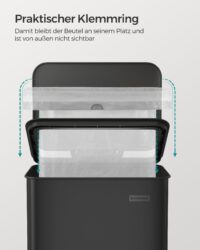 Küchenmülleimer Abfalleimer 40 Liter Schwarz mit Fusspedal.