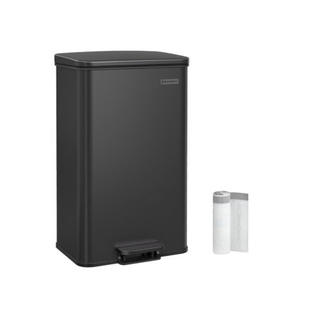 Küchenmülleimer Abfalleimer 40 Liter Schwarz mit Fusspedal.