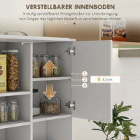 Küchenschrank Buffet mit Schubladen und viel Stauraum weiss