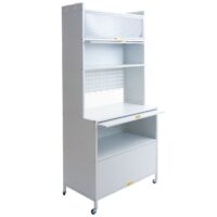 Küchenschrank Küchenregal Arbeitsplatte Schrankfächer rollbar Metall 175x80x42cm weiss