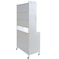 Küchenschrank Küchenregal Arbeitsplatte Schrankfächer rollbar Metall 175x80x42cm weiss