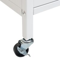 Küchenschrank Küchenregal Arbeitsplatte Schrankfächer rollbar Metall 175x80x42cm weiss