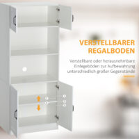 Küchenschrank Landhausstil mit Regalen und Türen weiss schwarz