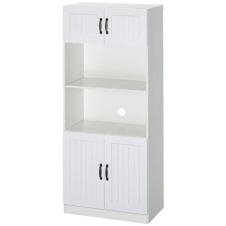 Küchenschrank Landhausstil mit Regalen und Türen weiss schwarz