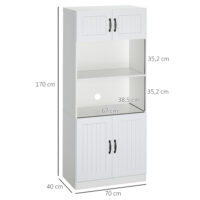 Küchenschrank Landhausstil mit Regalen und Türen weiss schwarz
