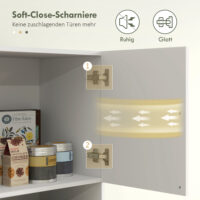 Küchenschrank mit Mikrowellenablage für Küche und Esszimmer weiss