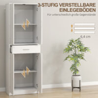 Küchenschrank mit verstellbaren Regalen und viel Stauraum weiss