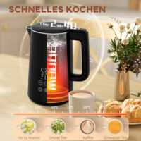 Küchenset Wasserkocher und Toaster Edelstahl Kunststoff schwarz