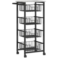 Küchenwagen Servierwagen Trolley rollbar mit 4 Körben