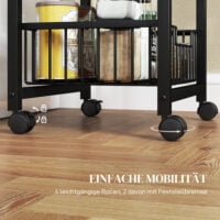 Küchenwagen Servierwagen Trolley rollbar mit 4 Körben
