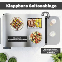 Küchenwagen Servierwagen mit Rollen und Haken Edelstahl schwarz
