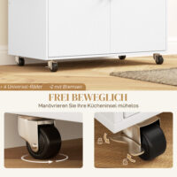 Küchenwagen mit Schublade Schrank und Handtuchhalter weiss eiche