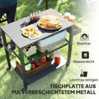 Küchenwagen Outdoor mit Regal und Rollen für Garten und Terrasse